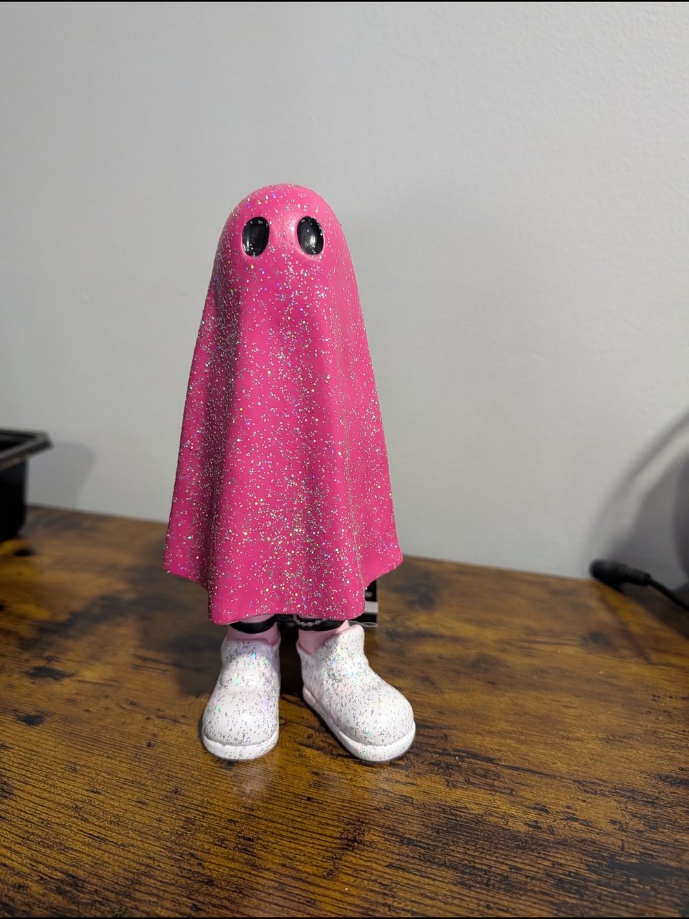 Pink Glitter Ghost Figurine